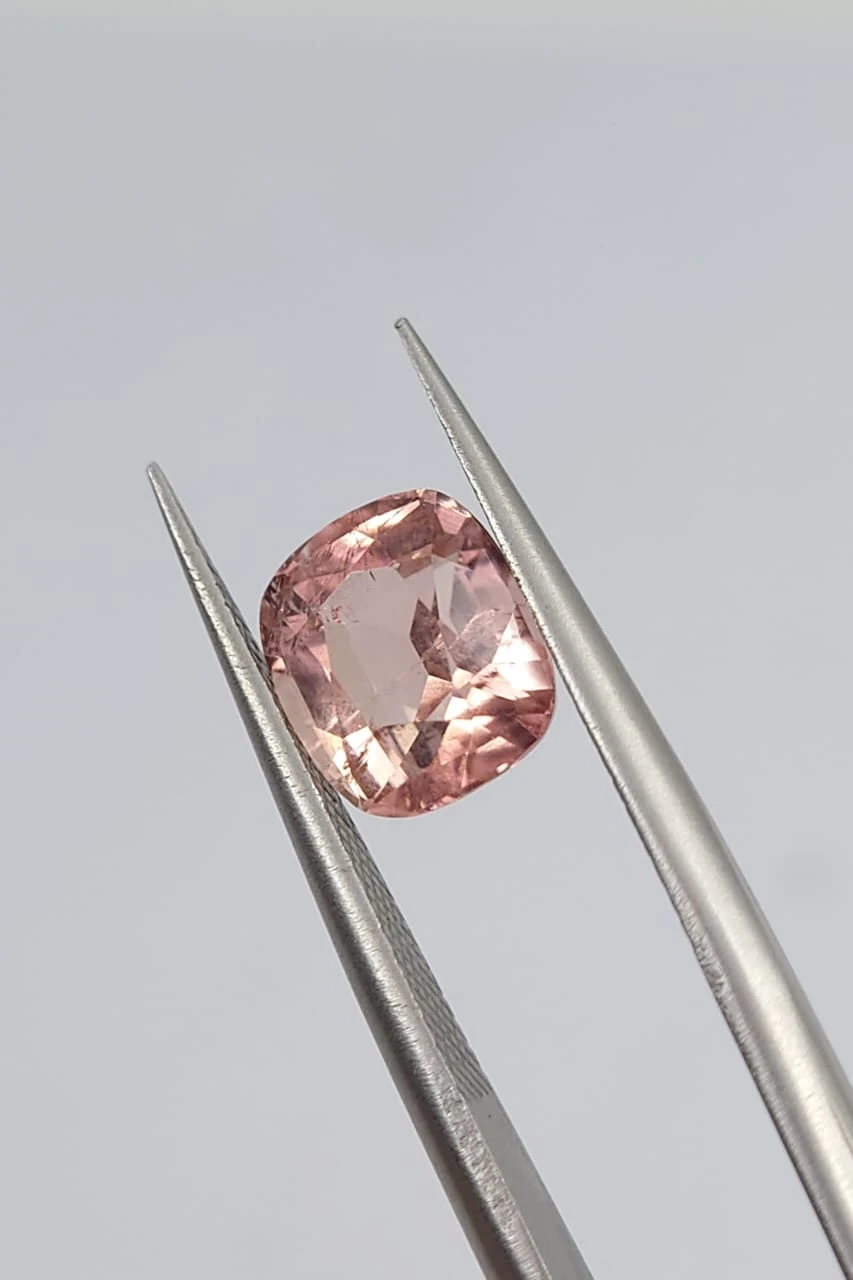 1.95ct Natural Peach Tourmaline Cushion cut Loose Gemstone From Afghanistan — view 2